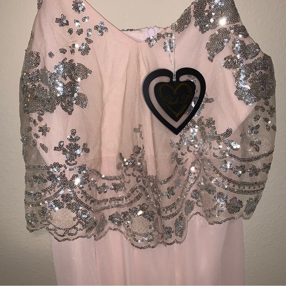 NWT ASOS Maxi Dress with Sequin Overlay - Picture 5 of 11